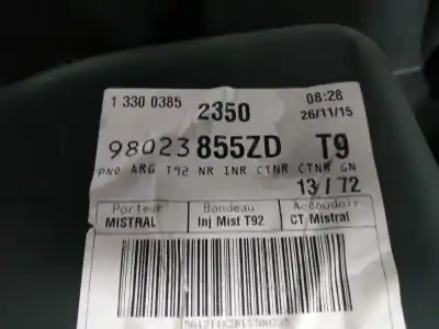 Автозапчасти б/у обивка задней левой двери за peugeot 308 sw ii (lc_, lj_, lr_, lx_, l4_) 1.2 thp 130 ссылки oem iam 98023855zd  