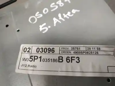 Second-hand car spare part audio system / radio cd for seat altea (5p1) 1.9 tdi oem iam references w05p1035186