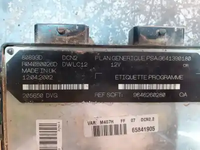 Second-hand car spare part ECU ENGINE CONTROL for CITROEN BERLINGO  OEM IAM references 9641390180  