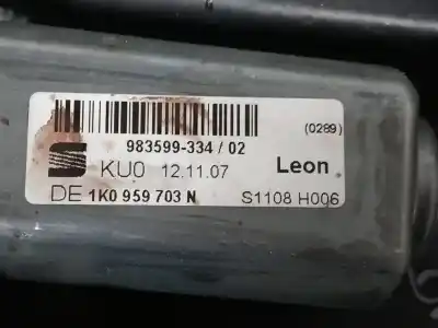 Peça sobressalente para automóvel em segunda mão elevador de vidros traseiro esquerdo por seat leon (1p1) 1.6 referências oem iam 1k0959703n