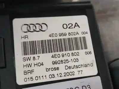 Second-hand car spare part rear right window regulator for audi a8 (4e2) 3.7 quattro oem iam references 4e0839850  