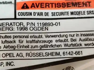 Peça sobressalente para automóvel em segunda mão airbag dianteiro esquerdo por opel frontera b olympus referências oem iam 11989301  