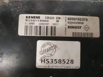 Second-hand car spare part ecu engine control for renault clio ii fase ii (b/cb0) authentique 58 cv / 43 kw oem iam references 8200162378  