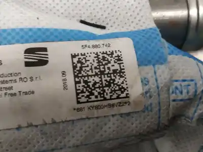 Second-hand car spare part front right curtain airbag for seat leon (5f1) fr oem iam references 5f4880742  