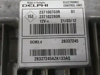 Second-hand car spare part ecu engine control for dacia duster ambiance 4x2 oem iam references 237100703r  