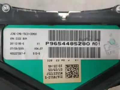 Pezzo di ricambio per auto di seconda mano pannello degli strumenti per peugeot 307 break/sw (s2) sw 109 cv / 80 kw riferimenti oem iam p9654485080  