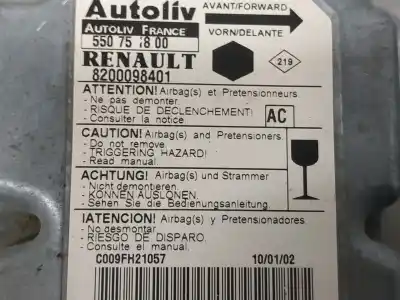 Автозапчастина б/у блок управління подушками безпеки для renault kangoo (f/kc0) authentique 64 cv / 47 kw посилання на oem iam 8200098401  