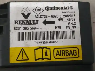 Peça sobressalente para automóvel em segunda mão centralina de airbag por dacia duster laureate 4x2 referências oem iam 8201385569  