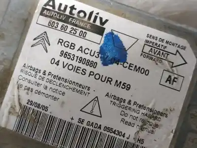 Peça sobressalente para automóvel em segunda mão Centralina De Airbag por PEUGEOT PARTNER (S2) Combi Plus Referências OEM IAM 9653190880  