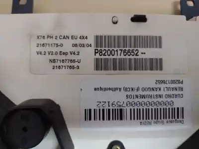 Автозапчастина б/у панель інструментів для renault kangoo i (f/kc0) e7jc6 посилання на oem iam p8200176652  