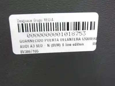 Pezzo di ricambio per auto di seconda mano rivestimento porta anteriore sinistro per audi a3 sedán (8vm) crl riferimenti oem iam 8v3867105  
