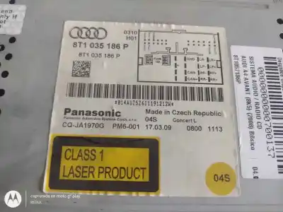 Автозапчастина б/у аудіо система / радіо cd для audi a4 b8 avant (8k5) 2.0 tdi посилання на oem iam 8t1057186p  