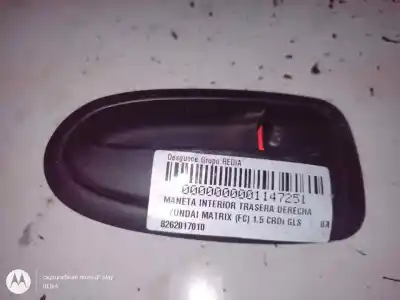 Автозапчасти б/у внутренняя задняя правая ручка за hyundai matrix (fc) 1.5 crdi ссылки oem iam 8262017010