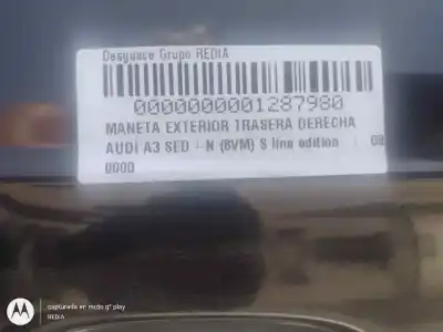Автозапчасти б/у задняя правая наружная ручка за audi a3 sedán (8vm) crl ссылки oem iam   