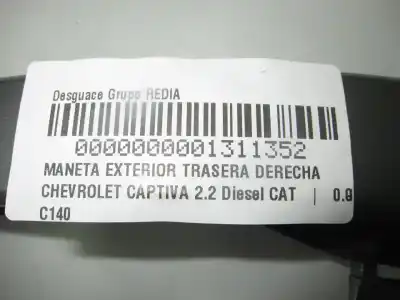 Автозапчасти б/у задняя правая наружная ручка за chrysler voyager iv (rg, rs) 2.8 crd ссылки oem iam c140  