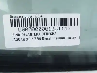 Second-hand car spare part front right glass window for jaguar xf ajd oem iam references   