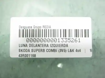 Автозапчастина б/у ліве передне вікно для skoda superb combi (3v5) dfh посилання на oem iam 43r001168  