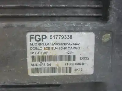 Автозапчастина б/у ебу контролер двигуна для fiat i doblò (223) cargo 199a2000 посилання на oem iam 51779338  