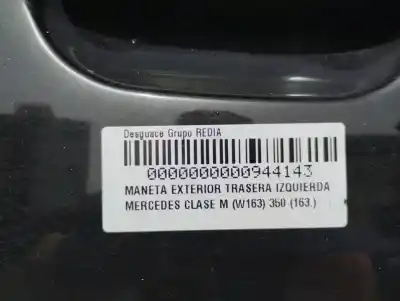 Автозапчастина б/у завнішня ручка задня ліва для mercedes-benz clase ml (bm 163) m112970 посилання на oem iam   