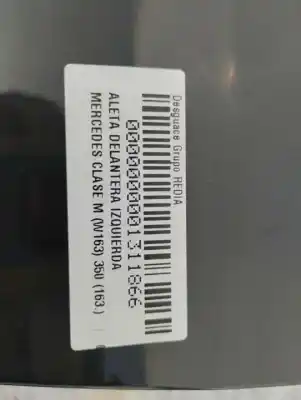 Автозапчастина б/у передне ліве крило для mercedes-benz clase ml (bm 163) m112970 посилання на oem iam   