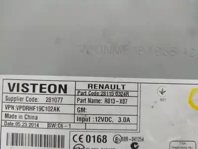 Автозапчастина б/у аудіо система / радіо cd для renault twingo iii h4d 400 посилання на oem iam 281150324r  