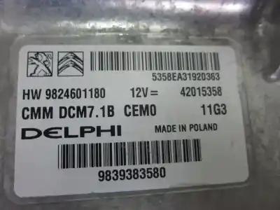 Gebrauchtes Autoersatzteil ecu-motorsteuergerät uce motorsteuergerät zum citroen jumper kasten 4h03 oem-iam-referenzen 9824601180  