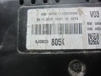 Gebrauchtes Autoersatzteil instrumententafel zum seat ibiza berlina (6j5) cgga06974 oem-iam-referenzen 6j0920805k  