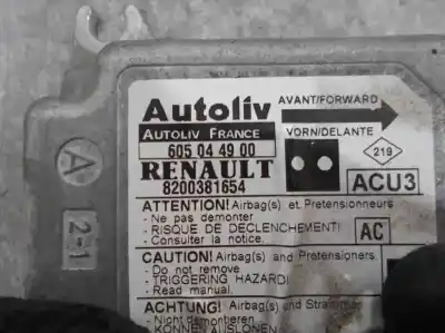 Автозапчасти б/у блок управления подушками безопасности за renault kangoo (f/kc0) 1.5 dci diesel 82 cv / 60 kw ссылки oem iam 8200381654  605049900