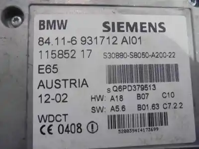 Second-hand car spare part electronic module for bmw serie 7 (e65/e66) 760li oem iam references 84116931712  