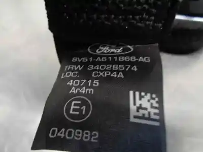 Second-hand car spare part rear right seat belt for ford fiesta (cb1) 1.6 tdci cat oem iam references 8v51a611b68ag  