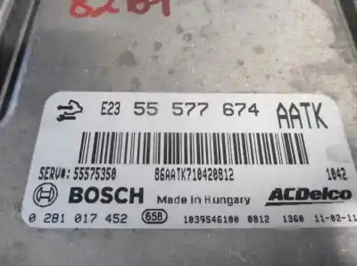 Second-hand car spare part ecu engine control for opel insignia a sedán (g09) 2.0 cdti (69) oem iam references 55577674  0281017452