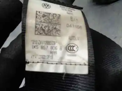Автозапчастина б/у задній правий ремін безпеки для volkswagen jetta (1k2) 1.4 16v tsi посилання на oem iam 1k5857806b  