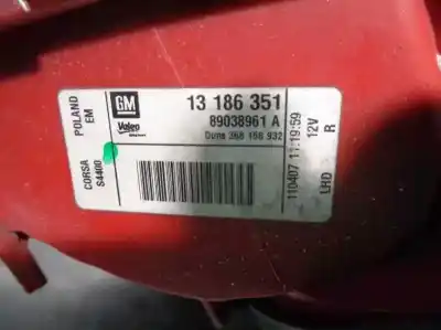 Second-hand car spare part right tailgate light for opel corsa d limited edition oem iam references 13186351  89038961