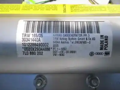 Автозапчасти б/у подушка безопасности передняя правая за volkswagen touareg (7la, 7l6, 7l7) 3.0 v6 tdi ссылки oem iam 7l0880202  30341440a Автозапчасти б/у подушка безопасности передняя правая за volkswagen touareg (7la, 7l6, 7l7) 3.0 v6 tdi ссылки oem iam 7l0880202  30341440a