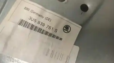 Second-hand car spare part rear left window regulator for skoda superb i (3u4) 1.9 tdi oem iam references 3u5839751s  