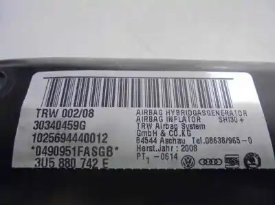 Second-hand car spare part front right curtain airbag for skoda superb i (3u4) 1.9 tdi oem iam references 3u5880742e  