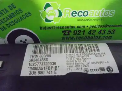 Second-hand car spare part front left curtain airbag for skoda superb i (3u4) 1.9 tdi oem iam references 3u5880741e  