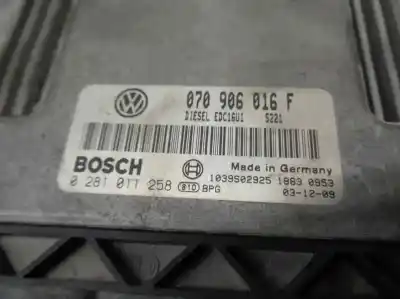 Автозапчастина б/у ебу контролер двигуна для volkswagen touareg (7la, 7l6, 7l7) 2.5 r5 tdi посилання на oem iam 070906016f  0281011258 Автозапчастина б/у ебу контролер двигуна для volkswagen touareg (7la, 7l6, 7l7) 2.5 r5 tdi посилання на oem iam 070906016f  0281011258