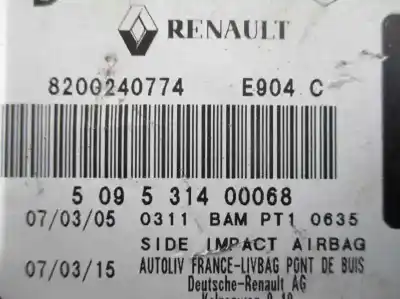 Автозапчастина б/у передня права бічна подушка безпеки для renault espace iv (jk0) 1.9 dci diesel посилання на oem iam 8200240774  509531400068