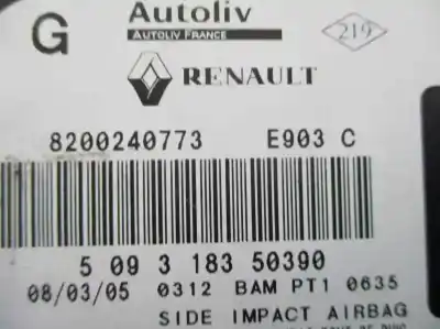 Автозапчастина б/у передня ліва бічна подушка безпеки для renault espace iv (jk0) 1.9 dci diesel посилання на oem iam 8200240773  509318350390