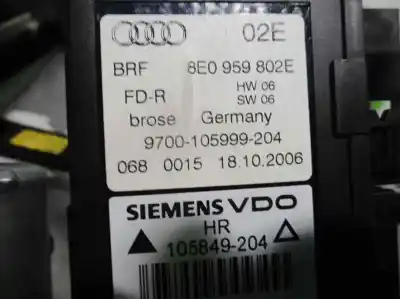 Автозапчасти б/у задний правый стеклорегулятор за audi a4 avant (8e) 2.0 tdi quattro (dpf) (125kw) ссылки oem iam 8e0839462b  
