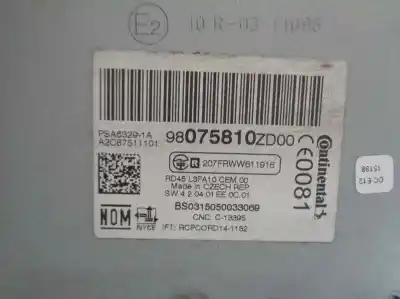İkinci el araba yedek parçası ses sistemi / radyo cd için citroen c-elysee (dd_) 1.6 vti 115 (ddnfp0 ddnfp6 ddnfp9) oem iam referansları 98075810zd  