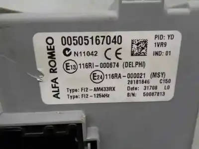 Автозапчасти б/у блок реле/предохранителей за alfa romeo mito (145) 1.3 jtd cat ссылки oem iam 00505167040  