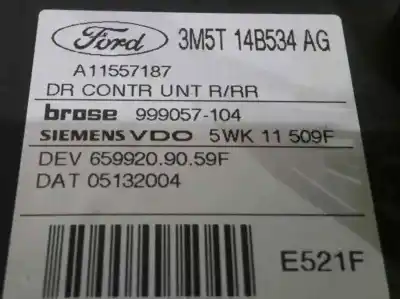 Second-hand car spare part rear right window regulator for ford focus c-max (cap) 2.0 tdci cat oem iam references 3m51r24994gl  