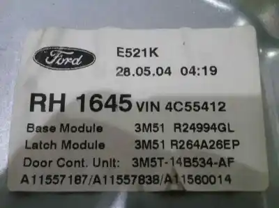 Second-hand car spare part rear right window regulator for ford focus c-max (cap) 2.0 tdci cat oem iam references 3m51r24994gl  