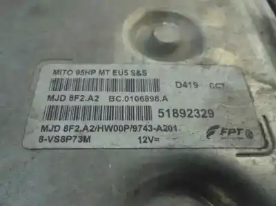 Second-hand car spare part ecu engine control for alfa romeo mito (145) 1.3 jtd cat oem iam references 51892329  8vs8p73m
