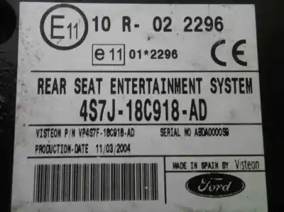 Second-hand car spare part audio system / radio cd for ford focus c-max (cap) 2.0 tdci cat oem iam references 4s7j18c918ad  