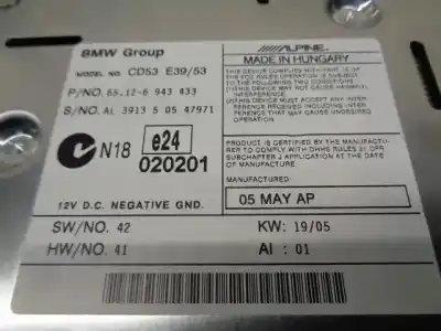 İkinci el araba yedek parçası ses sistemi / radyo cd için bmw x5 (e53) 4.4i automático oem iam referansları 65126943433  