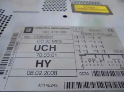 Автозапчастина б/у аудіо система / радіо cd для opel astra h gtc (a04) 1.7 cdti (l08) посилання на oem iam 13289935  497316088