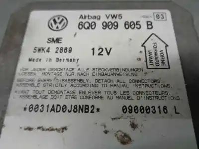 Автозапчастина б/у блок управління подушками безпеки для volkswagen passat variant (3b5) 1.9 tdi посилання на oem iam 6q0909605b  5wk42869